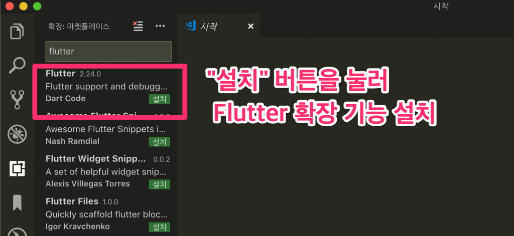 install-flutter-extension - 코드쓰는사람